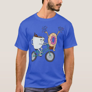 Kaffee-Donut und Fahrrad T-Shirt