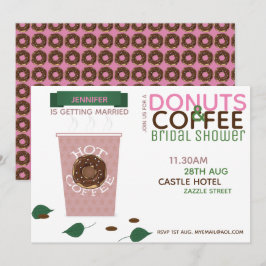 KAFFEE DONUTS Bridal Dusche Einladung Pink Green