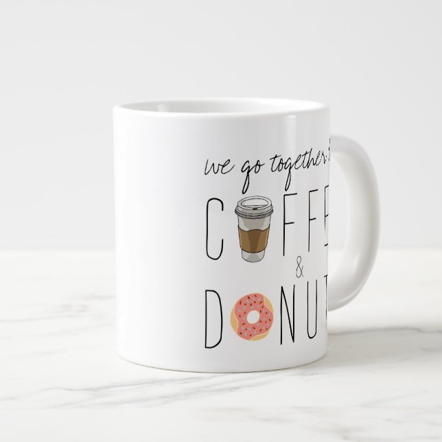 "Kaffee & Donuts" Jumbo-Mug Jumbo-Tasse (Vorderseite Rechts)