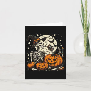 Kaffee Drink Skeleton Kürbiskürbis Halloween Kostü Karte