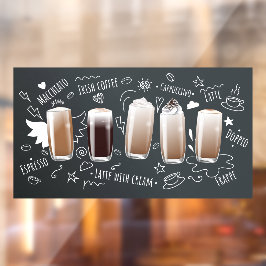 Kaffee Drinks realistische Coffee Shop Chalkboard Fensteraufkleber