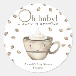 Kaffee Ein Baby braut Baby Shower Runder Aufkleber
