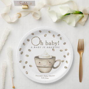 Kaffee Ein Baby braut Babydusche Pappteller