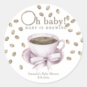 Kaffee Ein Baby braut Mädchen Baby-Party Runder Aufkleber