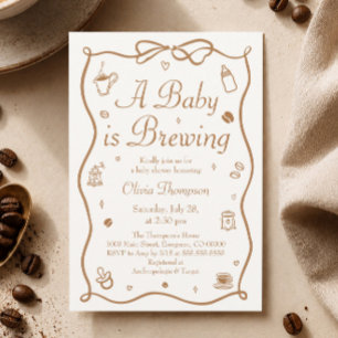 Kaffee Ein Baby wird Babydusche brauen Einladung