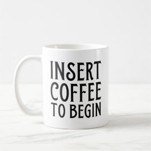 Kaffee einlegen, um zu beginnen kaffeetasse