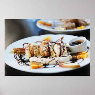 Kaffee-Eiscreme mit Schokoladensoße Poster