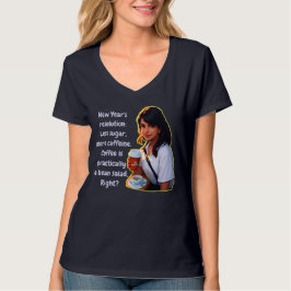 Kaffee Elegance: Funny NY Resolution 2024 V Neck T-Shirt