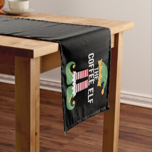 Kaffee Elf Familie Matching Group Weihnachten Kurzer Tischläufer