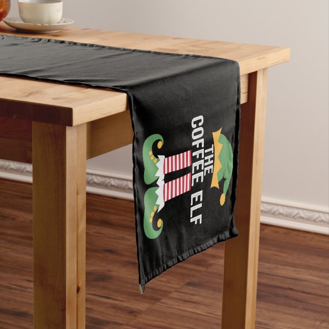 Kaffee Elf Familie Matching Group Weihnachten Kurzer Tischläufer (Beispiel)