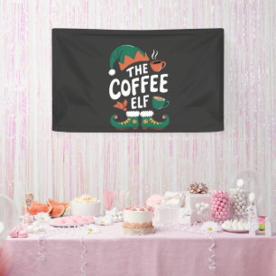 Kaffee-Elf Weihnachten Lustig Koffein Weihnachten Banner