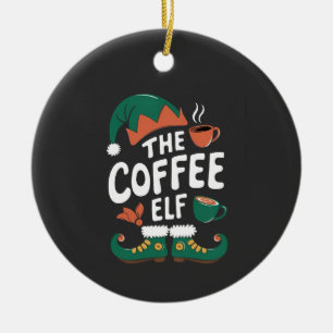 Kaffee-Elf Weihnachten Lustig Koffein Weihnachten Keramik Ornament