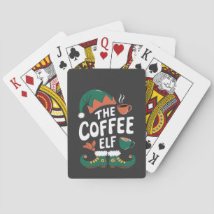 Kaffee-Elf Weihnachten Lustig Koffein Weihnachten Spielkarten