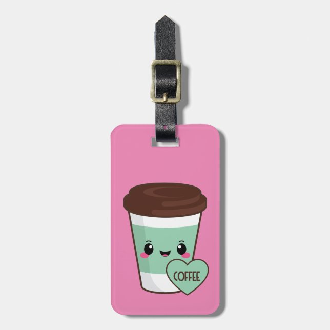 Kaffee Emoji Liebhaber Gepäckanhänger (Vorderseite vertikal)
