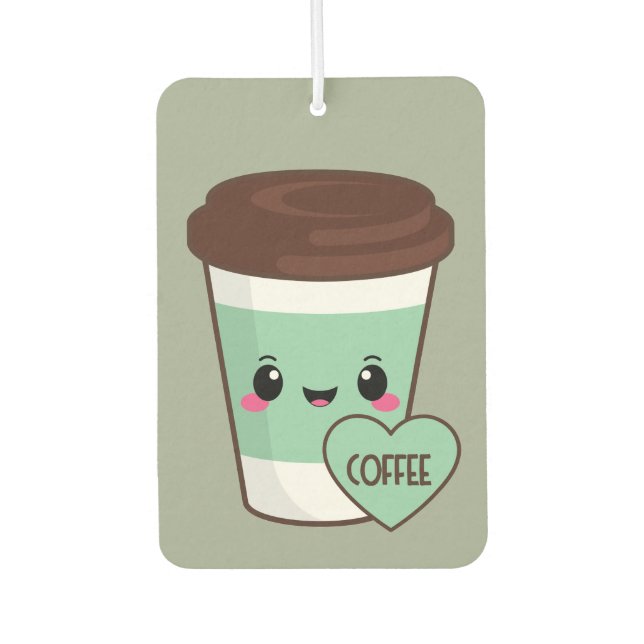 Kaffee Emoji Lover Autolufterfrischer (Vorderseite)