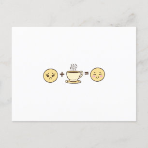 Kaffee-Emojis müdes Emoji + Kaffee = ein glücklich Postkarte