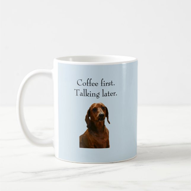 Kaffee-erste lustige Dackel-Tasse Kaffeetasse (Links)