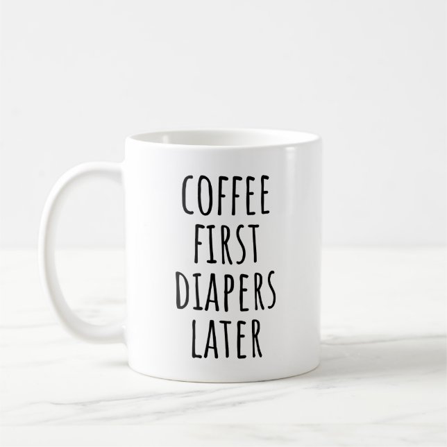 Kaffee Erste Windeln Spätere sonnige Junge Mutter  Kaffeetasse (Links)