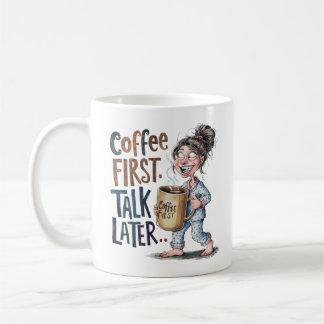 Kaffee Erster Vortrag Später lustige Frau Mon Gesc Kaffeetasse