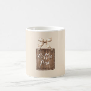 Kaffee Erstes Zeichen Bogen Kaffeetasse