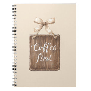 Kaffee Erstes Zeichen Bogen Notizblock