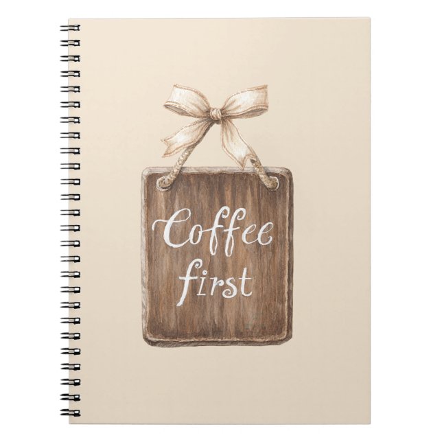 Kaffee Erstes Zeichen Bogen Notizblock (Vorderseite)