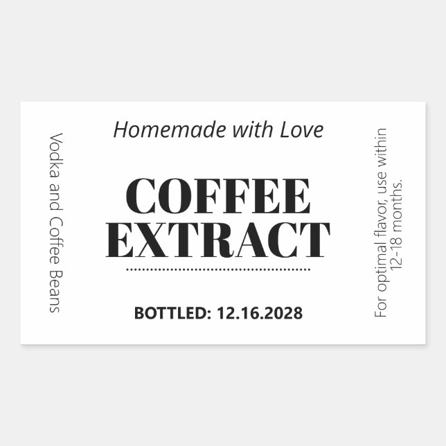 Kaffee-Extrakt Modern Label Aufkleber ZEX_001f (Vorderseite)