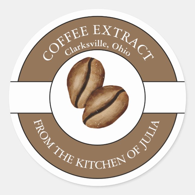 Kaffee-Extraktionssiegel Runder Aufkleber (Vorderseite)