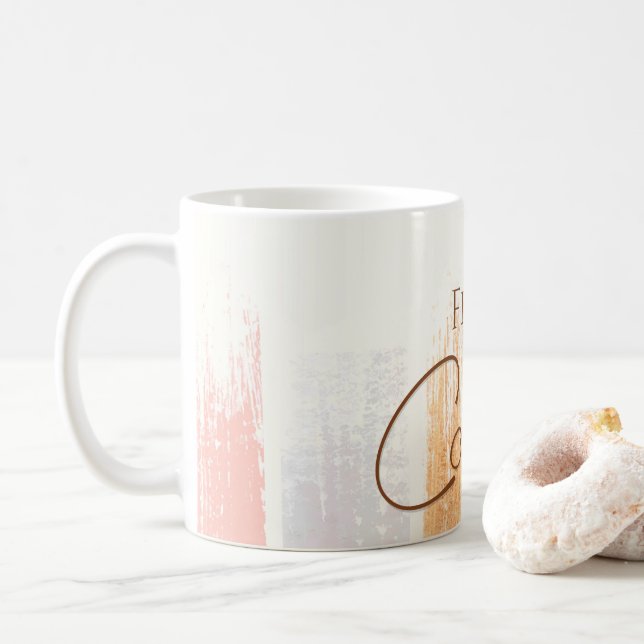 Kaffee First Fun Boho Wasserfarbe Kaffeetasse (Mit Donut)