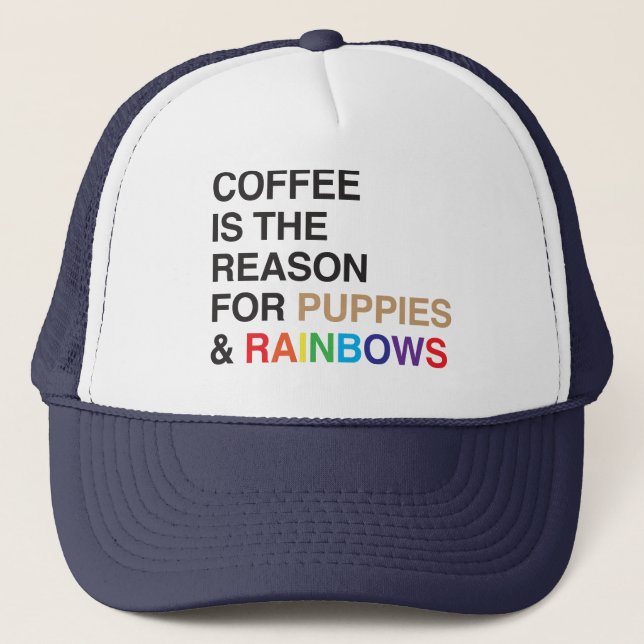 Kaffee Flavored Regenbogen Truckerkappe (Vorderseite)