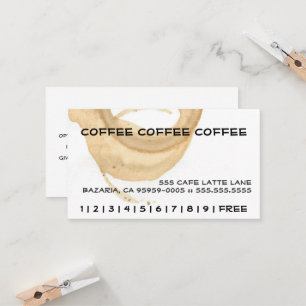 Kaffee-Fleck-Loyalitäts-Lochkarte Treuekarte
