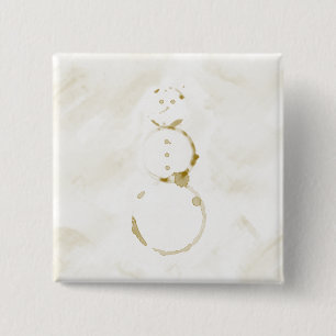 Kaffee-Fleck-Schneemann Button