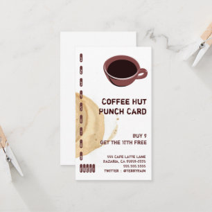 Kaffee-Fleck und Schalen-Getränk-Lochkarte Treuekarte