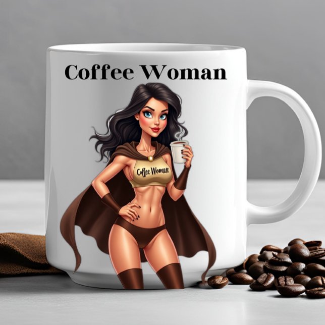 KAFFEE FRAU BREAK TIME Funny Novelty Office Gesche Kaffeetasse (Super Hero gifts for her  Mothers Day Christmas birthday office gifts coworkers white elephant gifts)