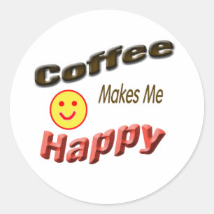 Kaffee freut mich runder aufkleber