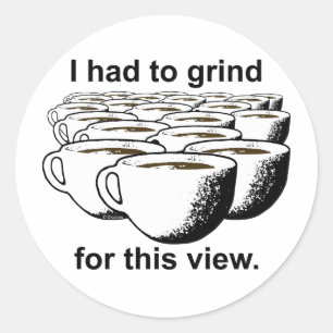 Kaffee für diese Ansicht Runder Aufkleber
