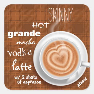 Kaffee für gestresste, überarbeitete Menschen (Auf Quadratischer Aufkleber