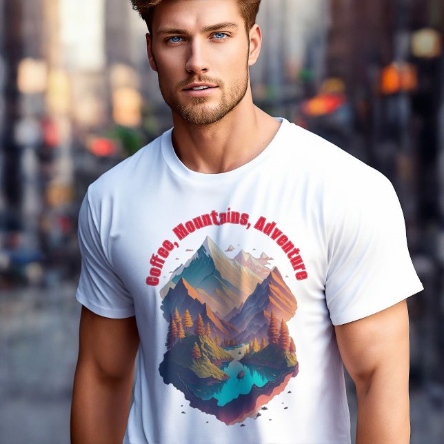 Kaffee, Gebirge, Erlebnisreise T-Shirt (Travel t-shirt Coffee, Mountains, Adventure)