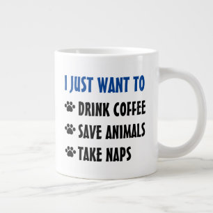 Kaffee, Gerettet Tiere, Nickerchen nehmen Jumbo-Tasse