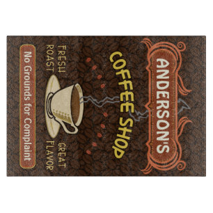 Kaffee-Geschäft mit der Tasse schaffen Ihr eigenes Schneidebrett