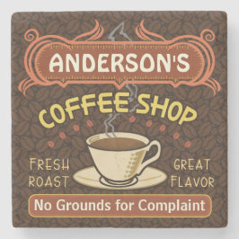 Kaffee-Geschäft mit der Tasse schaffen Ihr eigenes Steinuntersetzer