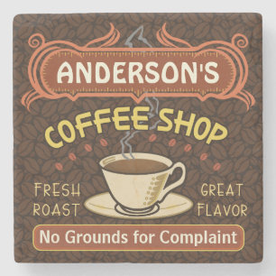 Kaffee-Geschäft mit der Tasse schaffen Ihr eigenes Steinuntersetzer