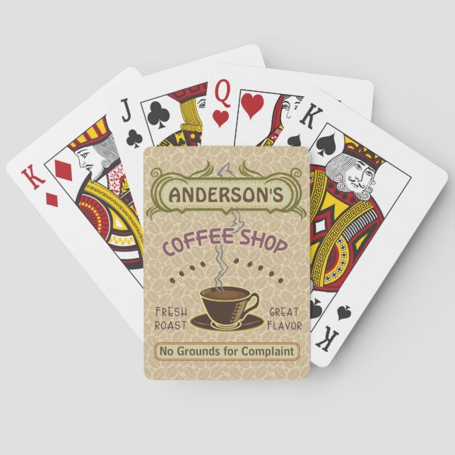 Kaffee-Geschäft mit Schale schaffen Ihr eigenes Spielkarten (Rückseite)