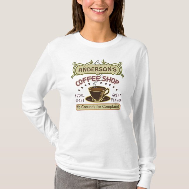 Kaffee-Geschäft mit Schale schaffen Ihr eigenes T-Shirt (Vorderseite)
