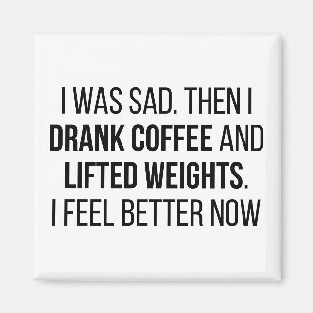 Kaffee & Gewichte Magnet (Vorne)