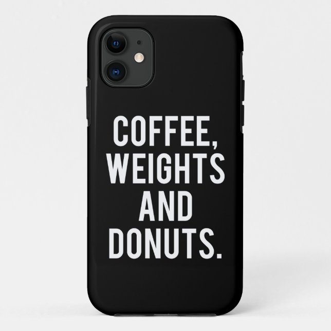 Kaffee, Gewichte und Donuts - Funny Novelty Gym Case-Mate iPhone Hülle (Rückseite)
