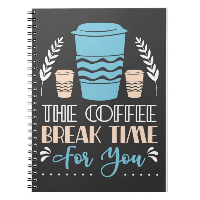 Kaffee gibt die Kaffeepause. Notizblock (Vorderseite)