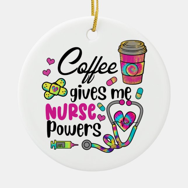 Kaffee gibt mir die Power Keramik Ornament (Vorne)