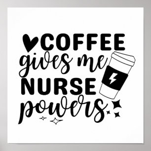 Kaffee gibt mir die Power Poster