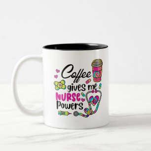 Kaffee gibt mir die Power Zweifarbige Tasse
